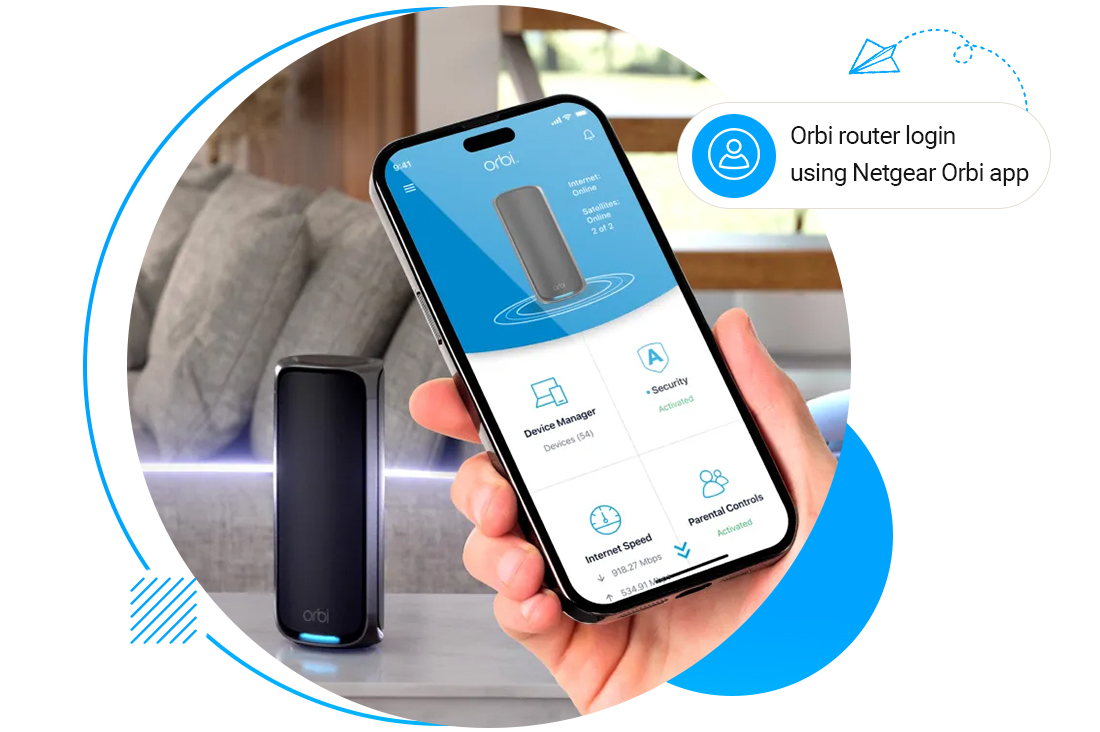 Orbi router login using the Netgear Orbi app